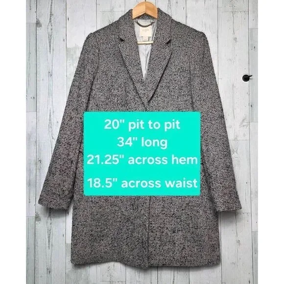 J. Crew Wool Blend Tweed Topcoat Sz 8 - Picture 4 of 8